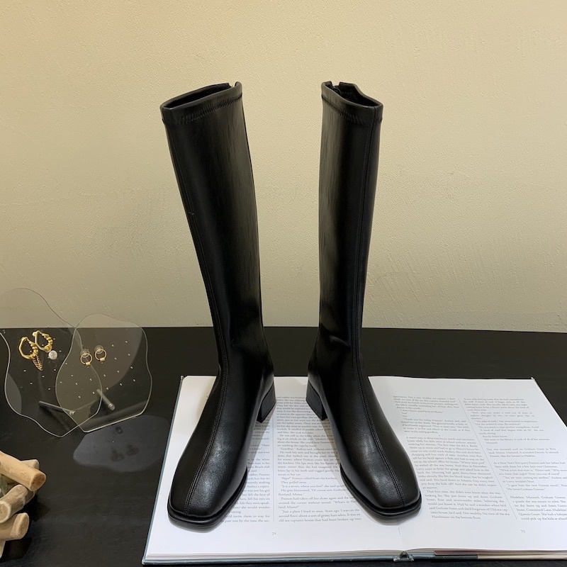 Giày boot cổ cao gót thấp 3p chất siêu mềm êm chân