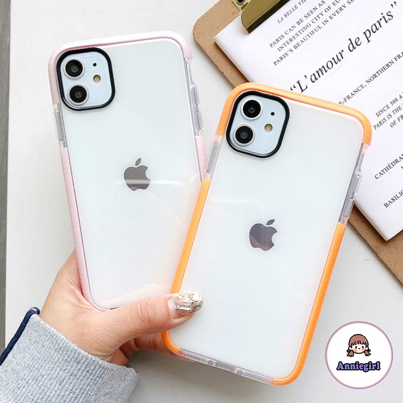 Ốp điện thoại mềm trong suốt viền màu dành cho IPHONE 12 11 PRO MAX XR XS MAX 6S 8 7 PLUS | BigBuy360 - bigbuy360.vn