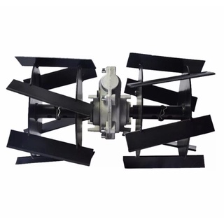 đầu xới đất lắp máy cắt cỏ- bánh chéo
