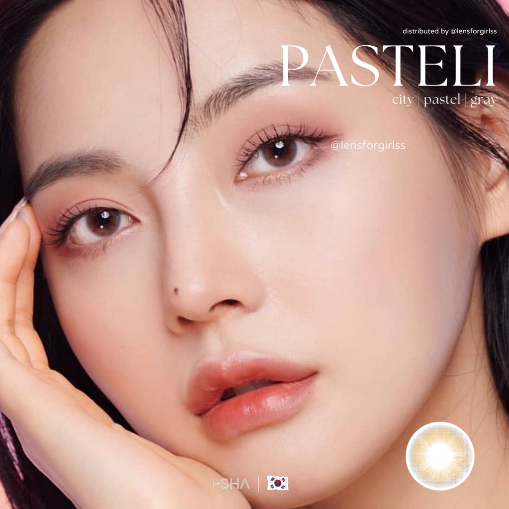 Kính áp tròng trong trẻo phong cách nhẹ nhàng Hàn quốc màu pastel Sugar Pasteli City Brown | Hsd 8-12 tháng | Lens cận