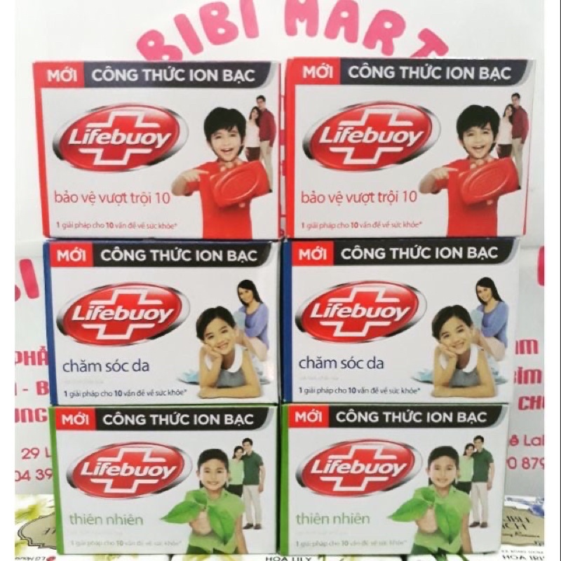 Xà phòng lifebuoy 90gr xanh, đỏ , vàng.