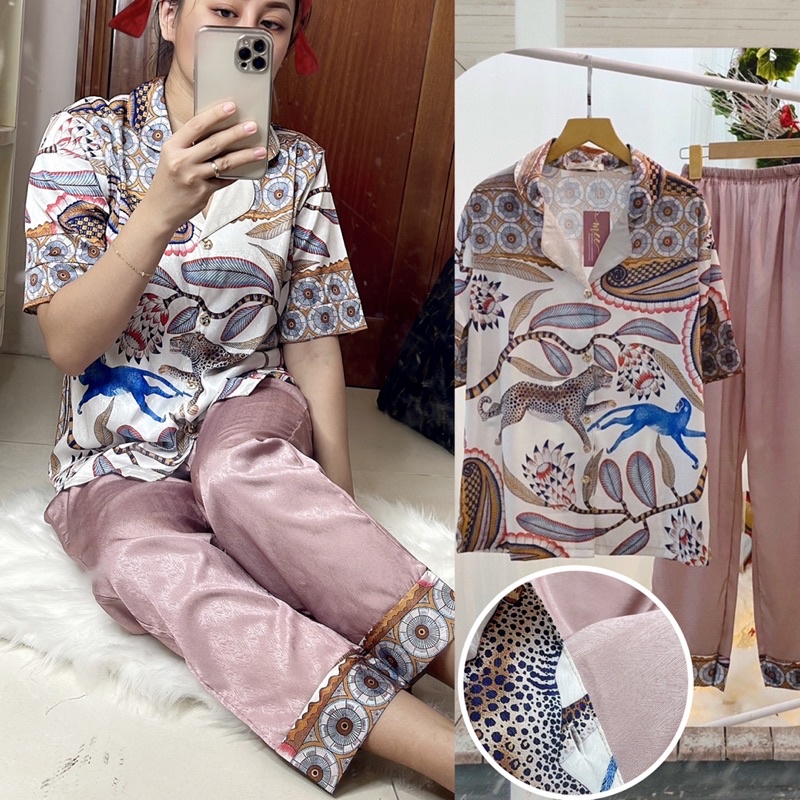 Đồ bộ pijama LỤA XƯỚC tay ngắn quần dài - tay dài quần dài hàng thiết kế QCCC
