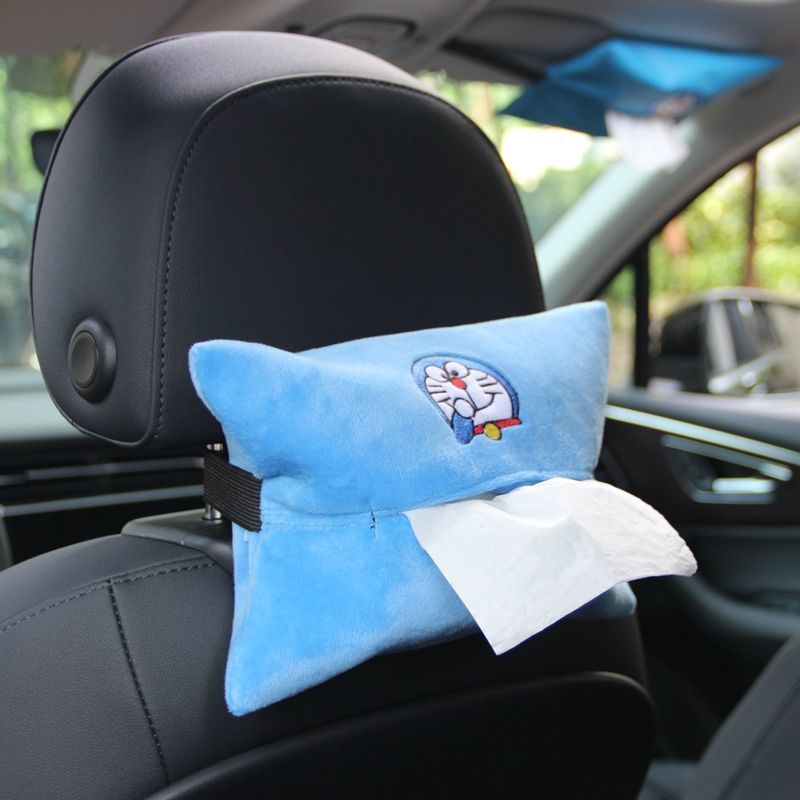 Hộp Đựng Khăn Giấy Đa Năng Hình Doraemon Dễ Thương Treo Xe Hơi