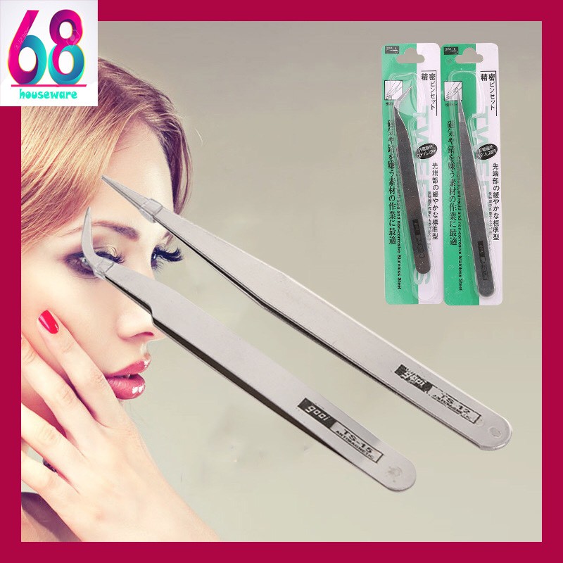 Bộ 2 nhíp nối mi bằng thép không gỉ chuyên dụng