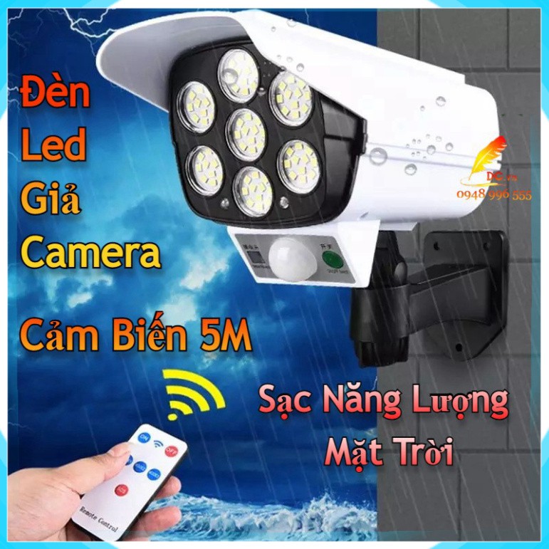 Đèn Cảm Biến Năng Lượng Mặt Trời Chống Nước Đèn Led Giả Camera Chống Trộm Tiết Kiểm Điện Cảm Ứng Xa 5m - Bh 1 Đổi 1