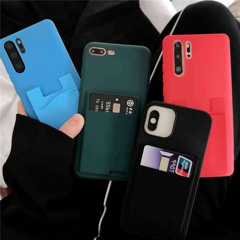 Card case   for iphone 12 12pro 12promax 11 11pro 8 8plus 7p xsmax xr xs x se2020 6s 6plus 5 5s phone case smart cover   silicone soft shell fashion brand
