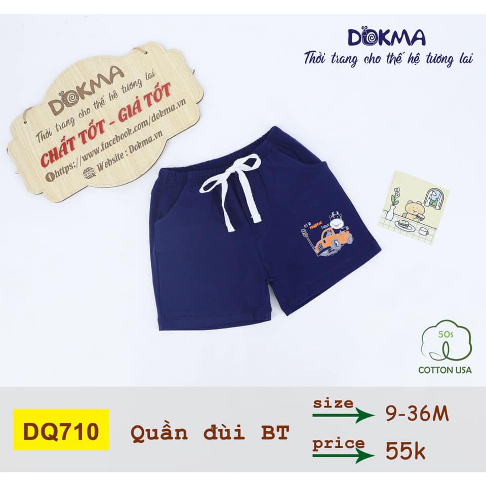 Quần đùi cotton Dokma cho bé trai 9-36M DQ710,DMQ376