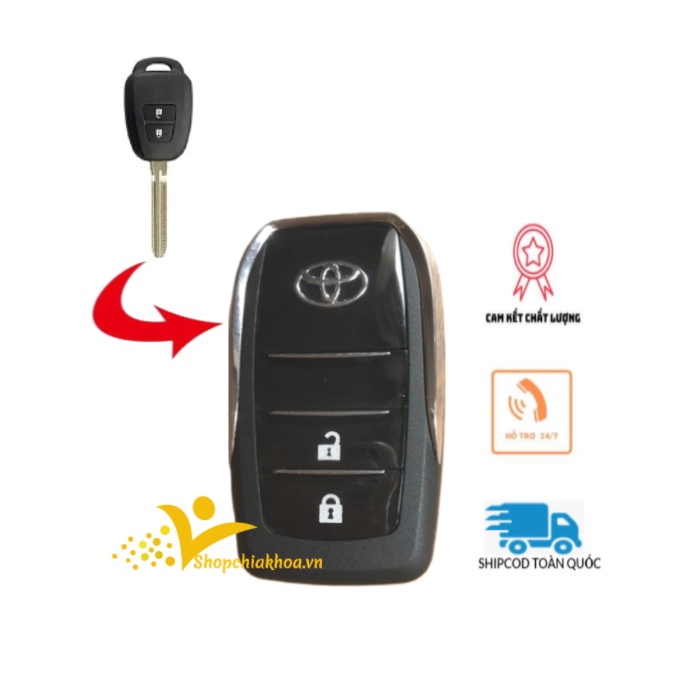 Vỏ chìa khóa xe Vios đầy đủ các mẫu, vỏ chuẩn thông số chìa khóa zin theo xe, đầy đủ logo kèm theo
