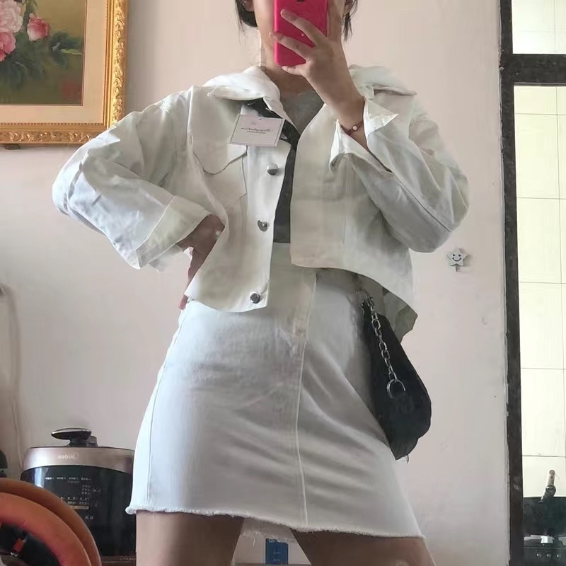 Set Áo Khoác Kaki Mũ Nỉ + Chân Váy KaKi Năng Động