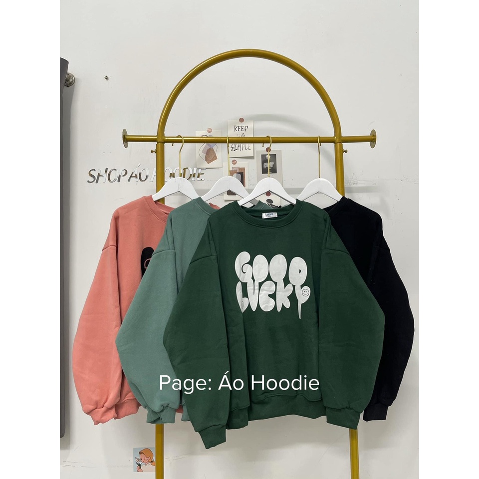 Áo Sweater Cổ Tròn Chữ Good Dáng Rộng NAm Nữ Chất Nỉ Mịn Unisex Uzzlang Tay Bồng
