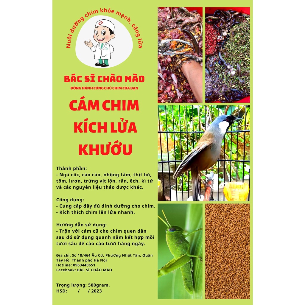 500g Cám chim khướu giàu dinh dưỡng, Vỗ béo & Kích lửa