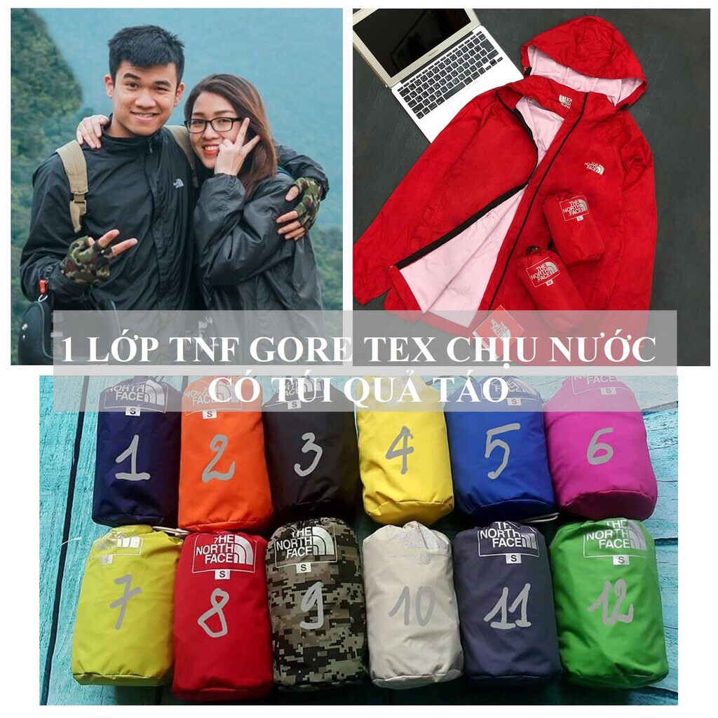 ÁO GIÓ TNF 1 LỚP ( CÓ TÚI KÈM ) TRƯỢT NƯỚC,CHỐNG GIÓ