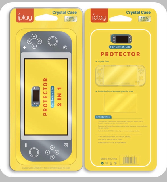 Case trong suốt và kính cường lực bảo vệ máy Nintendo Switch Lite.