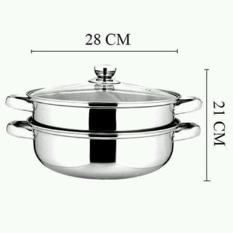 NỒI HẤP 2 TẦNG INOX SALE RẺ