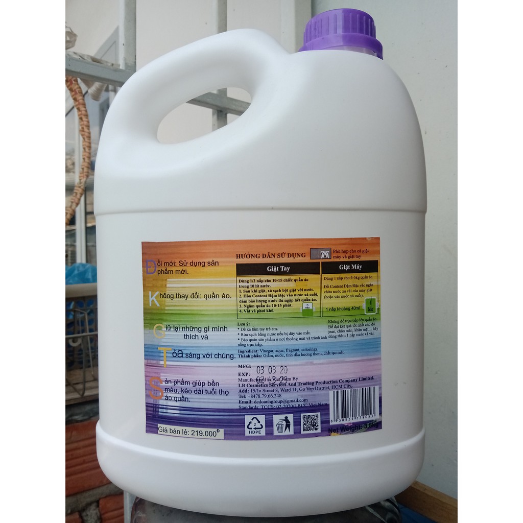 Nước xả vải Content Đậm Đặc - Can 3.8kg