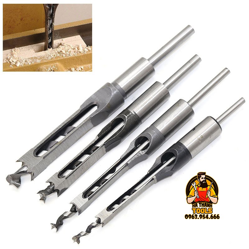 Mũi khoan đục lỗ vuông tạo mộng trên gỗ 6.35 - 12.7mm