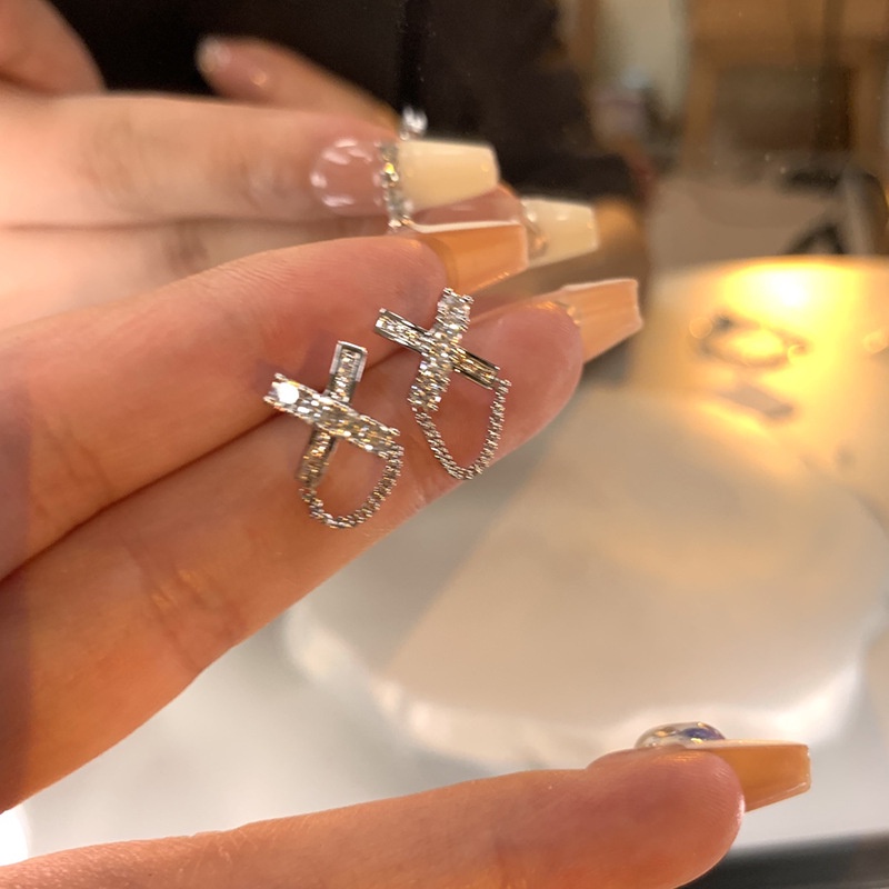 Bông Tai Chuỗi Chữ X Đính Đá Thời Trang 2022