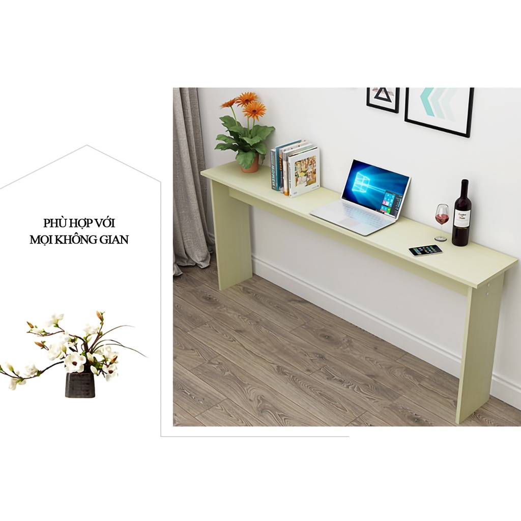 Bàn làm việc thông minh tiết kiệm không gian  , bàn gỗ nhỏ decor cho phòng nhỏ hẹp 100x30x72cm BH3 năm TB006