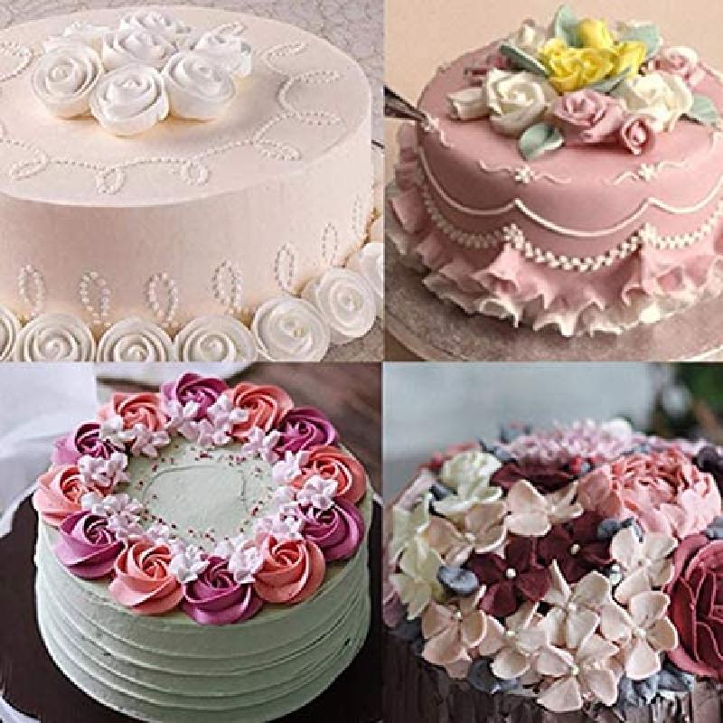 Set 2 dụng cụ kéo cắt và giá đỡ Anaeat tạo hình hoa hồng trang trí bánh kem