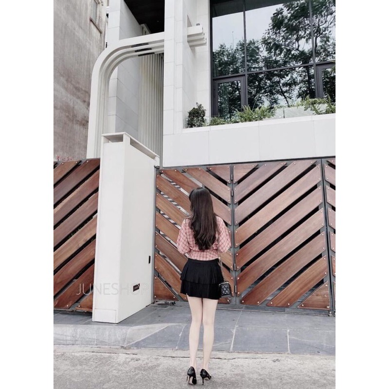 Áo sơ mi karo cổ chéo TT12