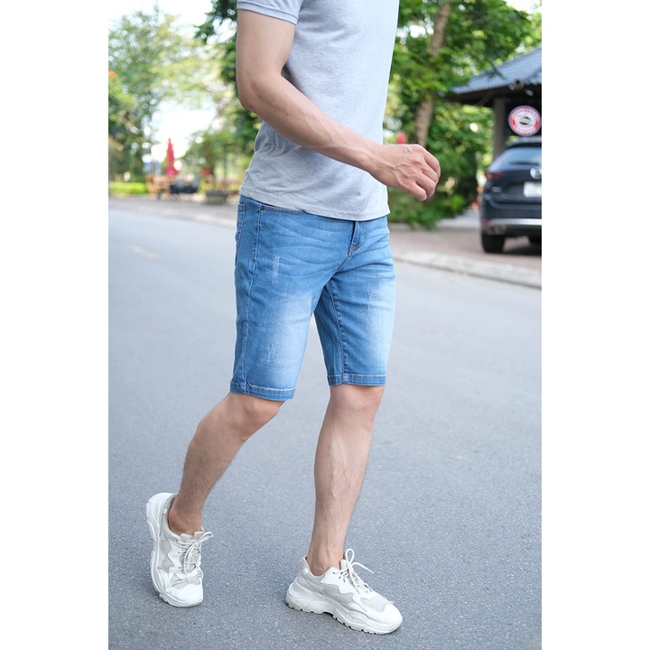 Quần Short Jean Nam H90 Chất Bò Giấy Co Giãn Mỏng Nhẹ, Thoáng Khí J013