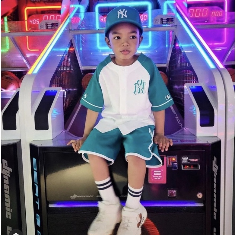 Đồ bộ cộc tay bé trai - Set bộ bóng chày MLB cho bé trai size 90-150