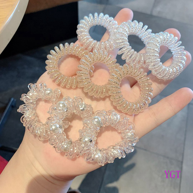 Dây Buộc Tóc Lò Xo Họa Tiết Kẻ Sọc Thời Trang Cho Nữ