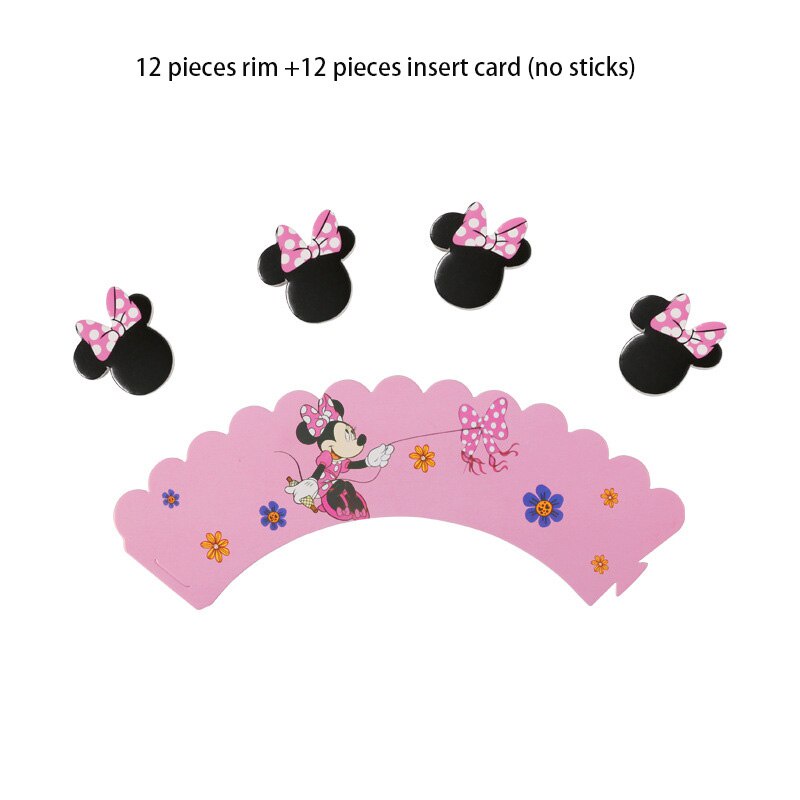 Set 24 Giấy Gói Bánh Cupcake Hình Chuột Mickey/Minnie Xinh Xắn