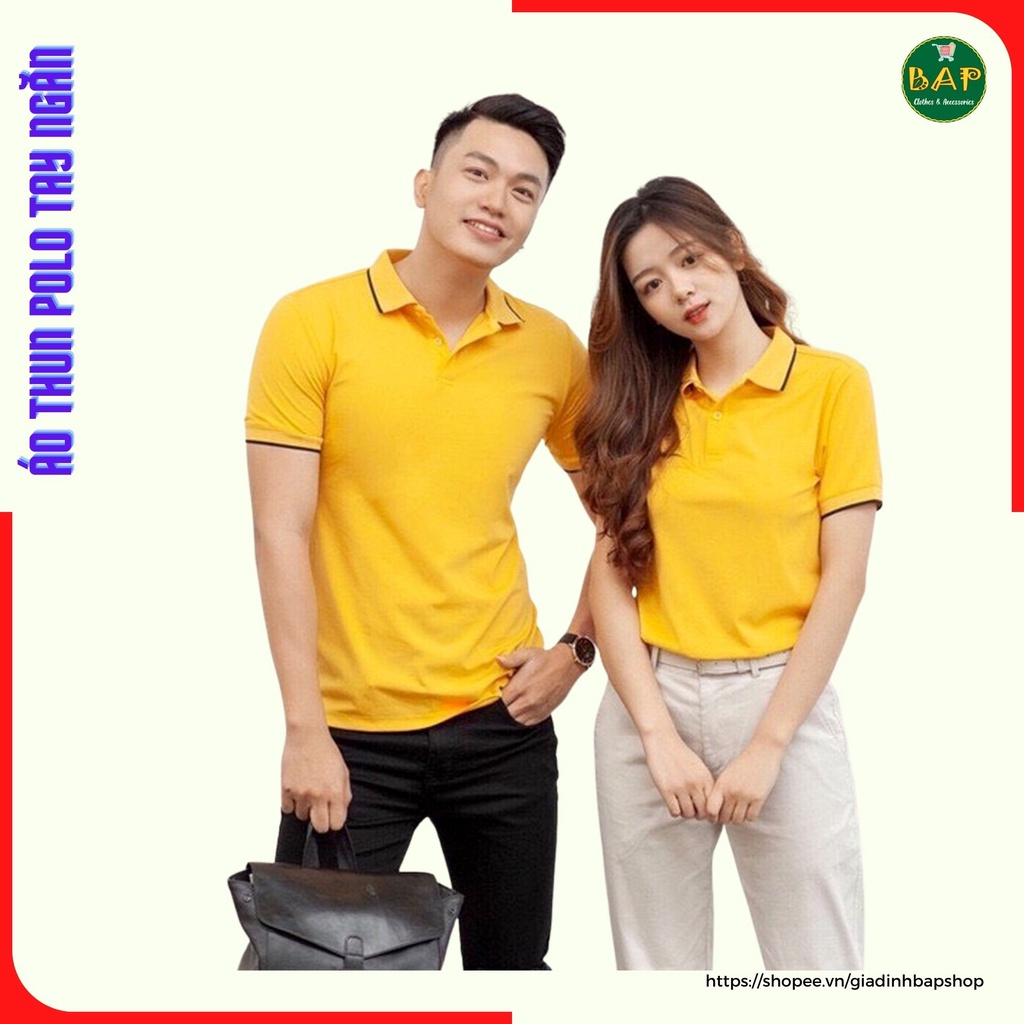 Áo Thun Nam Có Cổ Màu Vàng, Áo Thun Polo Nữ Màu Vàng, Áo Phông Cá Sấu Nữ Cổ Bẻ Ngắn Tay - CA11
