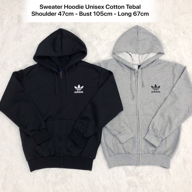 Áo Hoodie Adidas Chất Liệu Cotton Phối Khóa Kéo Thời Trang Cho Nam Nữ