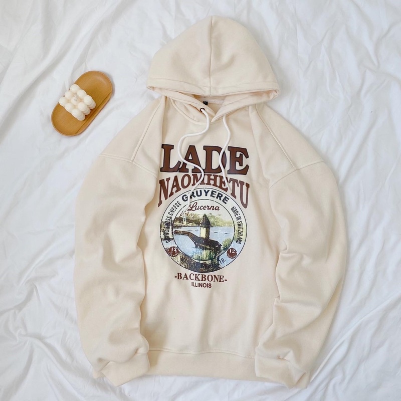 Áo khoác hoodid nỉ unisex Homies liền mũ có túi in hình LADE