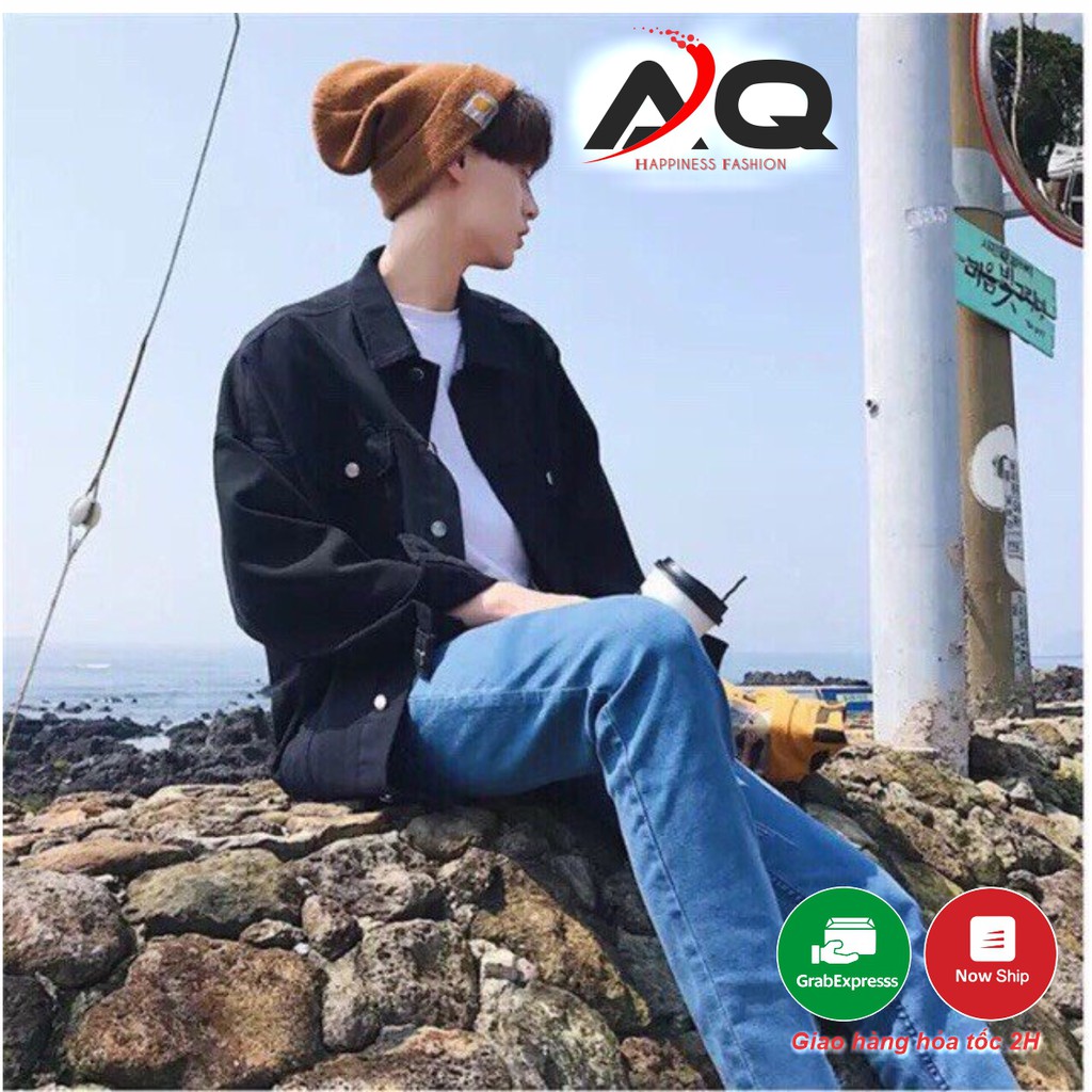 Áo Jean Đen Nam Nữ  Áo Khoác Jean Bò chống nắng basic trơn chuẩn shop unisex- AQ STORE
