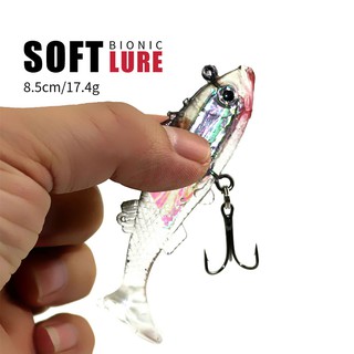 Hengjia 1pcs 85mm 17.4g jig head lure soft fishing lure rubber baits shad soft plastic fishing tackle silicone bait