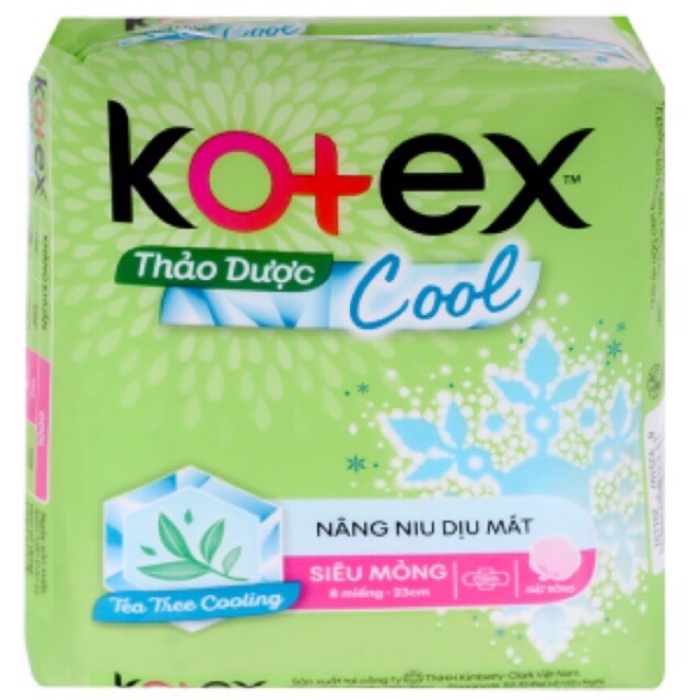 Băng Vệ Sinh Kotex Thảo Dược Cool Mát Lạnh Siêu Mỏng (1 miếng)