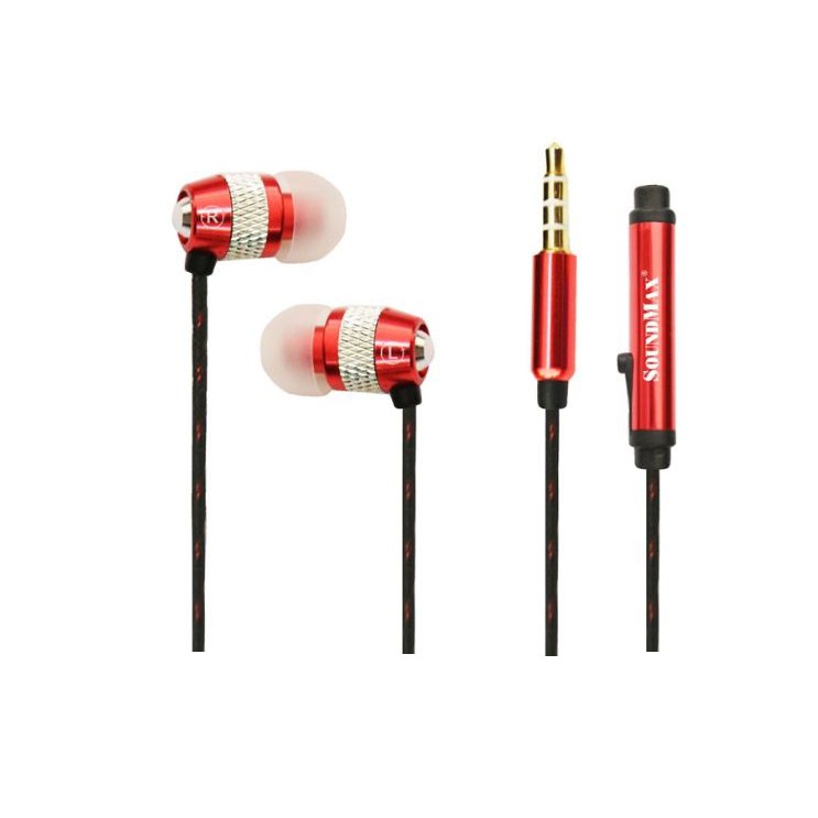 Tai nghe nhét tai SOUNDMAX AH-306s Màu đỏ