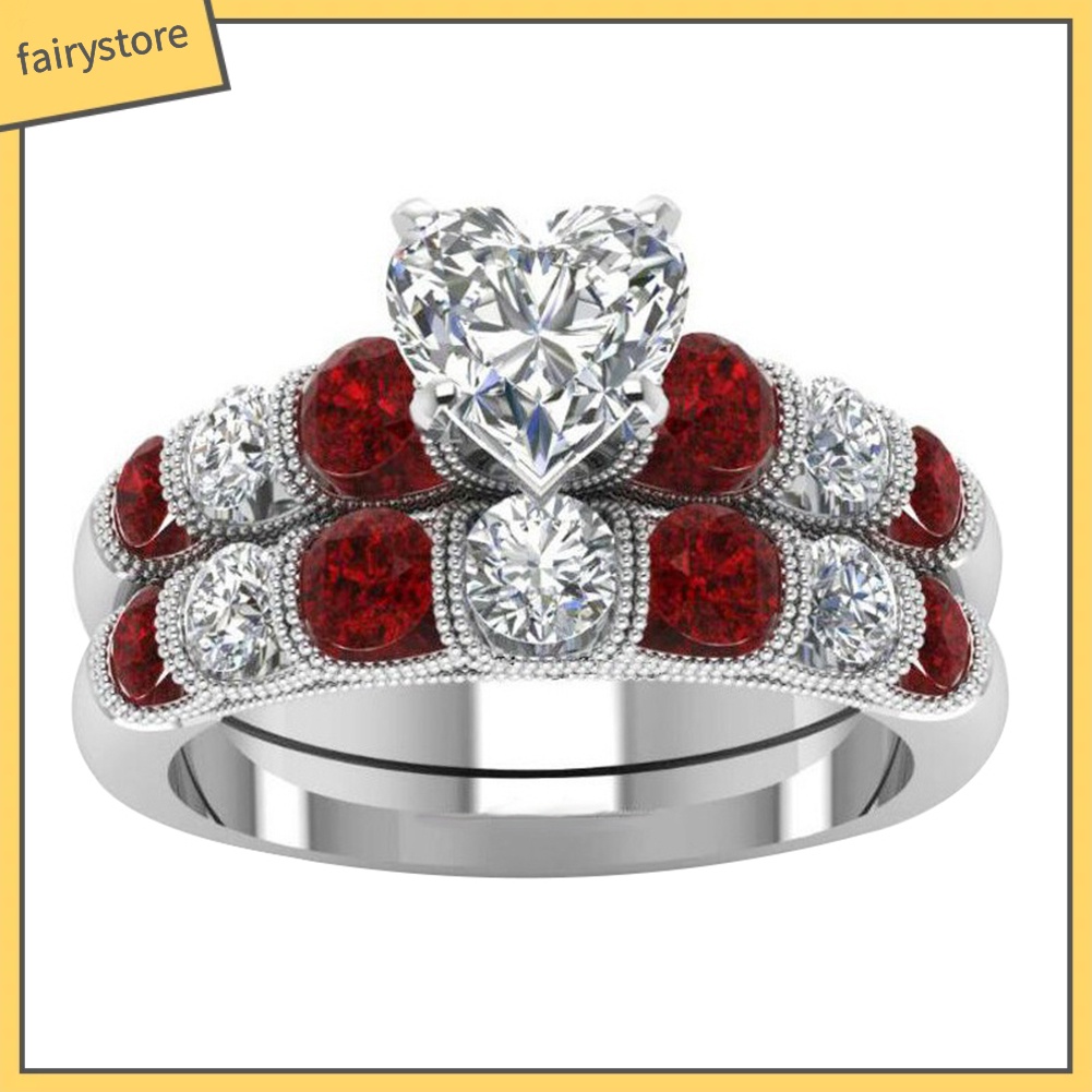 Set 2 Nhẫn Đính Đá Thời Trang Dành Cho Nữ