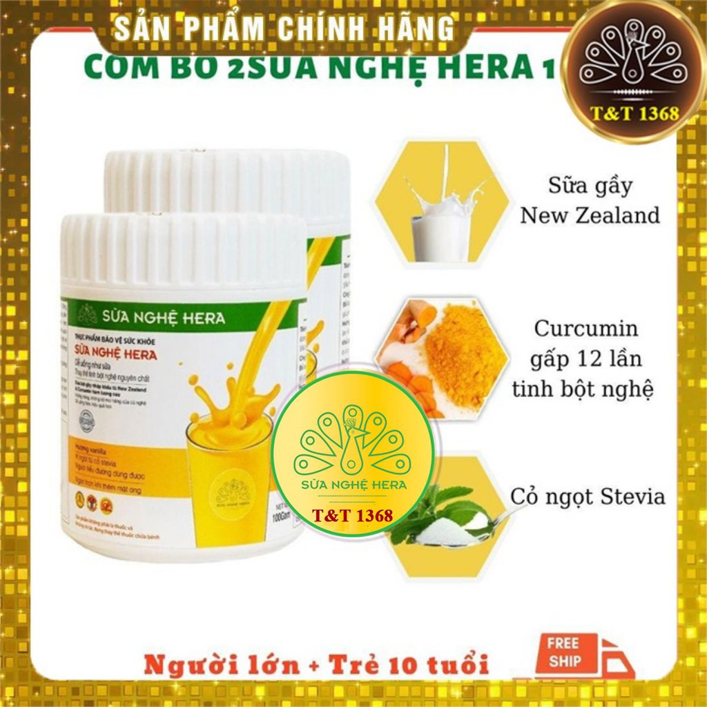 [Lợi sữa Sau Sinh] ComBo 2 Hộp SỮA NGHỆ HERA CHÍNH HÃNG 100g, Hết đau dạ dày,nhanh lành vết thương,hệ tiêu hóa khỏe mạnh