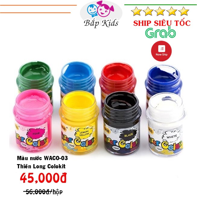 Bộ Màu Nước Colokit WACO-03 8 Màu x 15ml Không Độc Hại