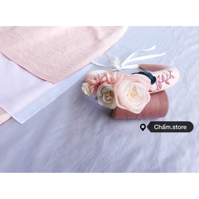 Set áo dài cách tân+quần ống rộng+mấn ( designedbyChấm )