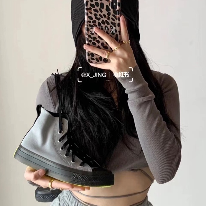 Giày Sneakers Converse Chuck Taylor All Star Cổ Cao Màu Xám Đen-1007