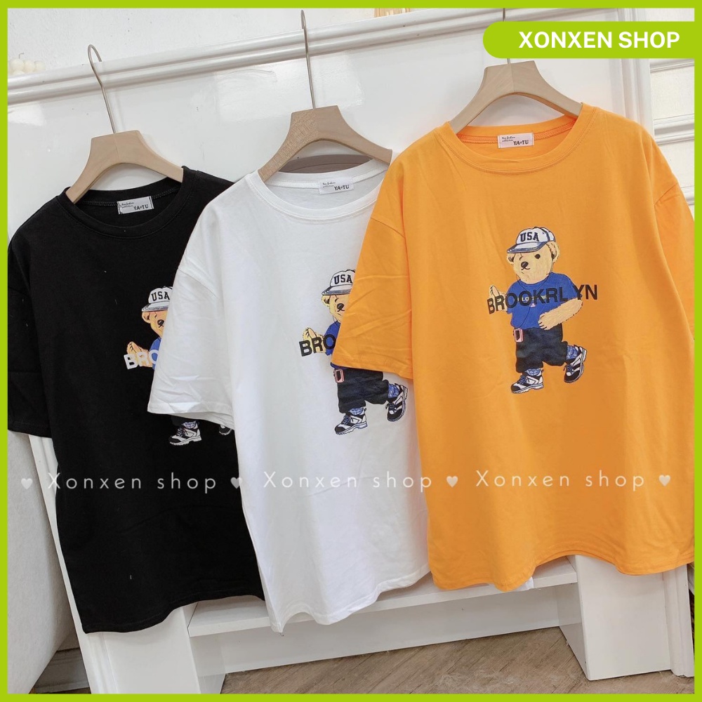 Áo thun form rộng in hình gấu ngộ nghĩnh chất vải dày dặn XONXEN SHOP QUẢNG NGÃI freesize mã 13