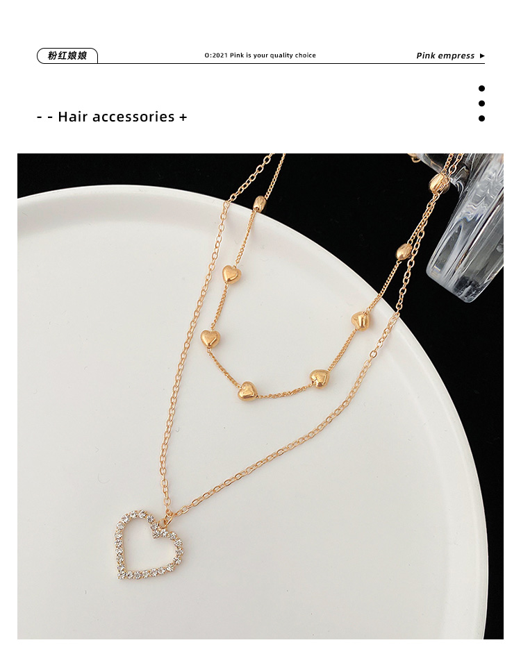 Korea Double Heart Necklace Necklace Accessories