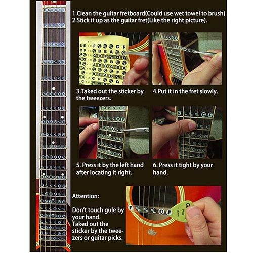 [CR] Stock Guitar Fretboard Note Decals Fingerboard Frets Map Sticker for Beginner Learner