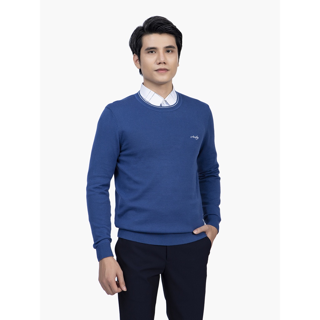 Áo len nam Aristino cotton nhẹ ấm , thiết kế đơn giản dễ phối đồ  AWO005W1