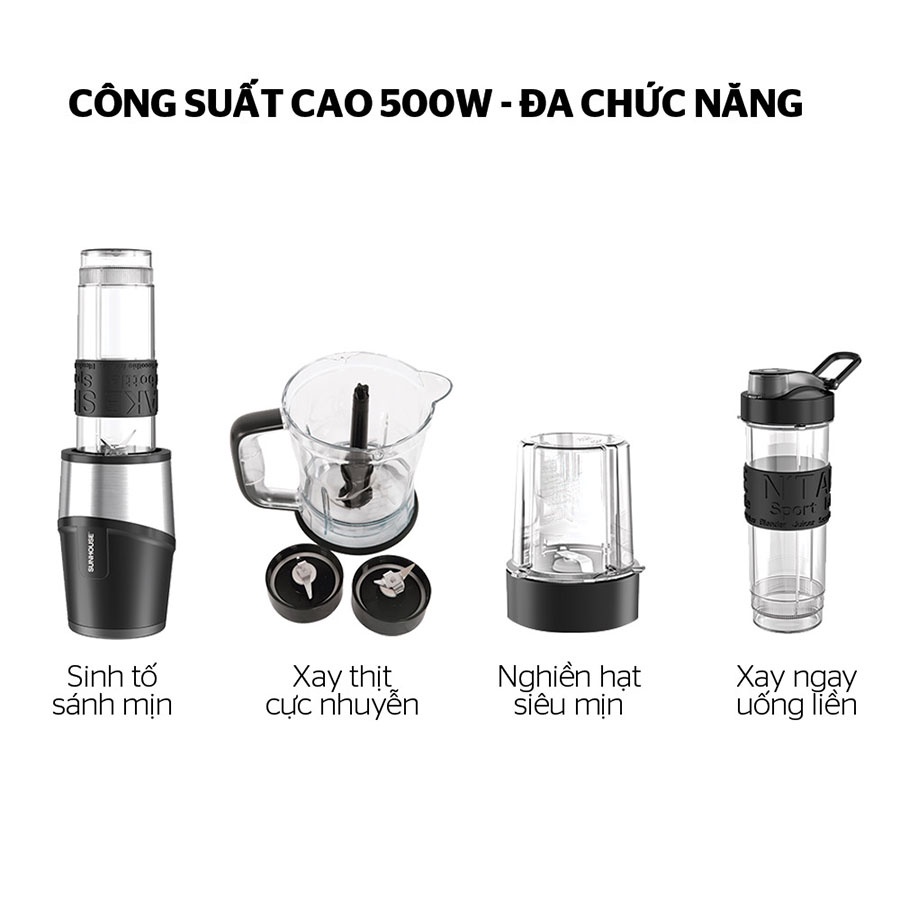 Máy say sinh tố đa năng Sunhouse SHD5340 công suất 500W bảo hành chính hãng 12 tháng