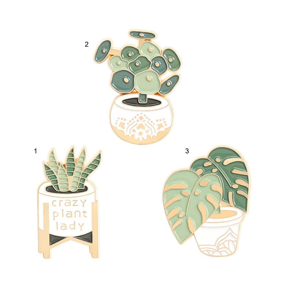 MIHAN1 Gift for Friends Lapel Pin Jewelry Custom Crazy Plant Lady Enamel Pins Clothes Sansevieria Brooches Bag Backpacks Novelty Potted Plant Badge