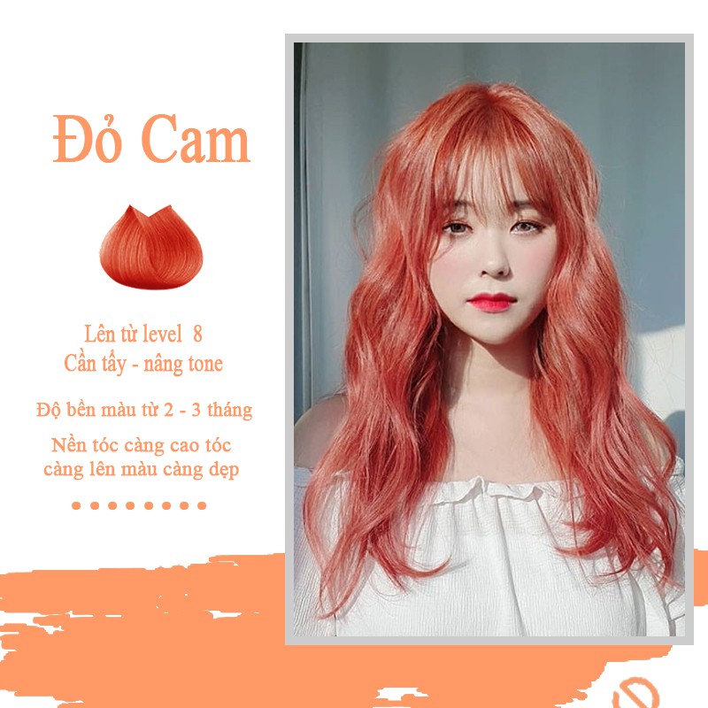 Thuốc nhuộm tóc Cam Đào – Orange Peach màu nhuộm lên chuẩn tone kem nhuộm tóc an toàn không sót mùi thơm