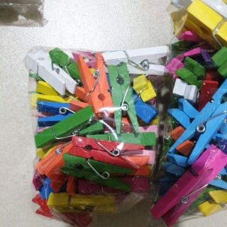 Set 10 kẹp gỗ màu treo ảnh