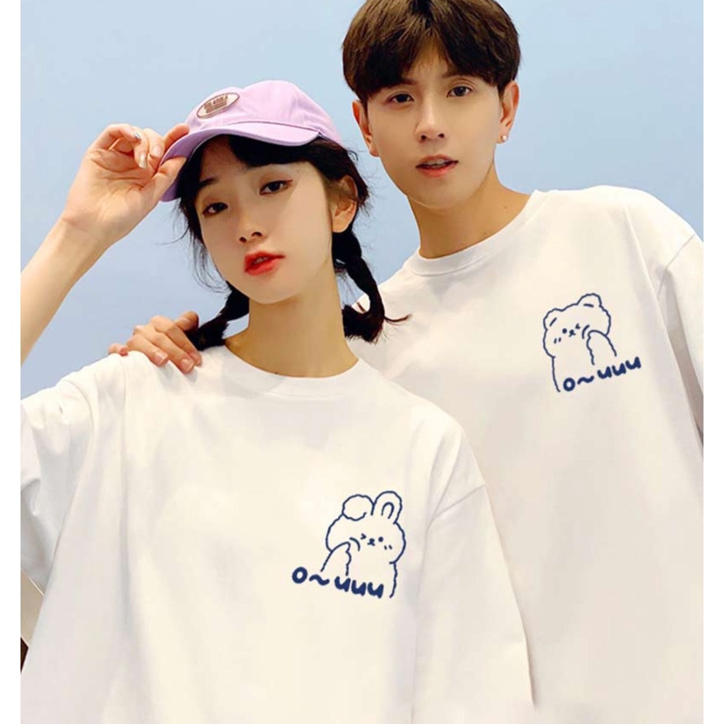 Áo phông đôi nam nữ MeanStore Áo thun cặp với người yêu hình in đẹp cute cotton mùa hè thoáng mát oversize form rộng