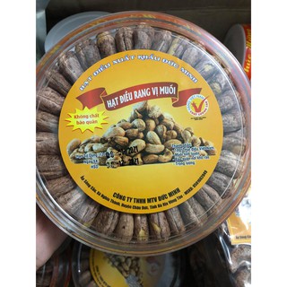 500 gram hạt điều rang muối đóng hộp, nguyên vỏ lụa